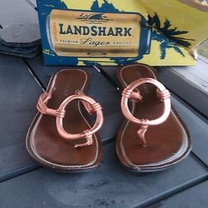 O-Ring sandles copper / rose gold size 7
